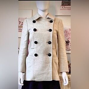Isabel Marant wool blend single vent pea coat oatmeal color FR size 36 = US 4